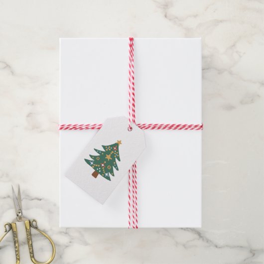 Illustration de l'arbre de Noël Étiquettes de cade (Avec de la ficelle)