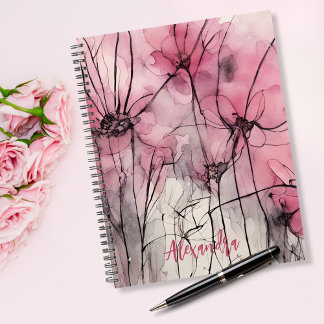 Illustration de l'encre florale rose jolie Nom per