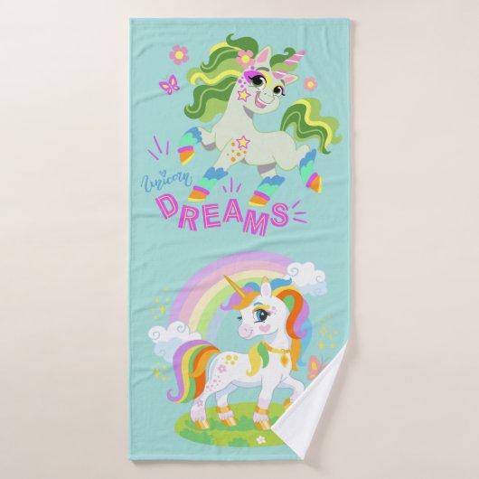 Illustration de licorne mignonne #2 (Serviette de bain)