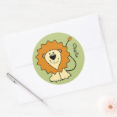 Illustration de lion nom personnalisé autocollants (Enveloppe)