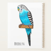 Illustration de l'oiseau bleu budgerigar (Dos)
