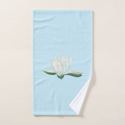 Illustration de Lotus blanc ciel bleu (Serviette à main)
