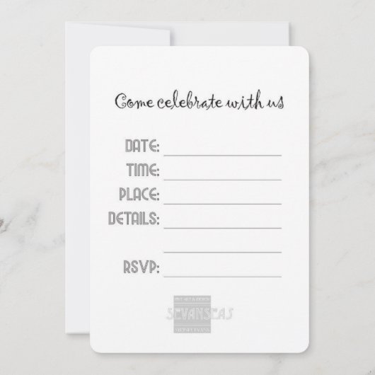 Illustration de loup Canis Lupus Invitation (Dos)