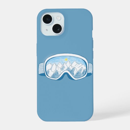 Illustration de lunettes de ski et reflets de mont (Verso)