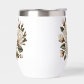 Illustration de magnolia blanche brodée en faux 3D (Gauche)