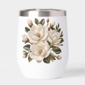 Illustration de magnolia blanche brodée en faux 3D (Arrière)