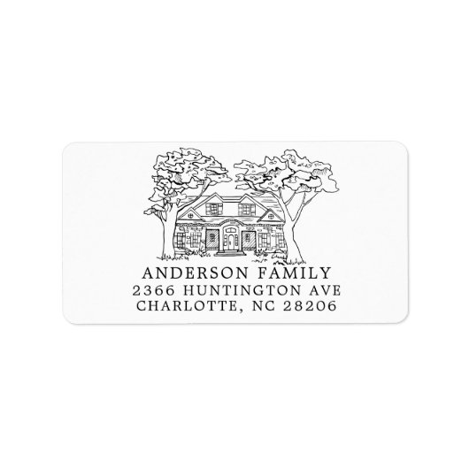 Illustration de maison | Étiquette de l'adresse de (Devant)