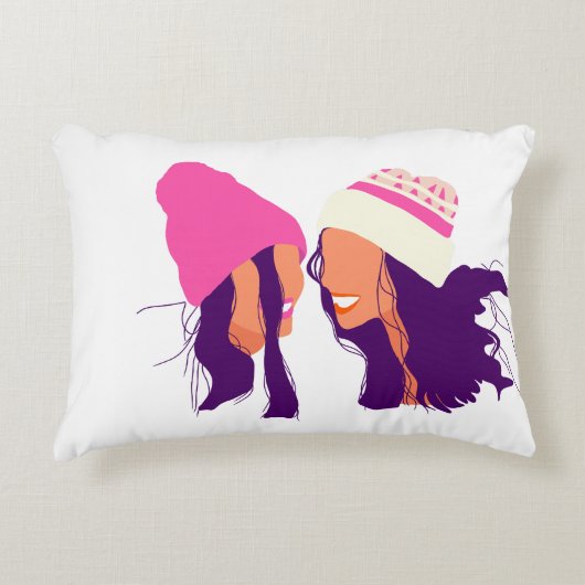Illustration de meilleures amies • Coussin d'accen (Devant)
