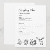 illustration de menu classique de Noël (Devant / Derrière)