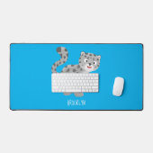 Illustration de mignon léopard des neiges (Clavier et souris)