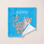 Illustration de mignon léopard des neiges (Gant de toilette)