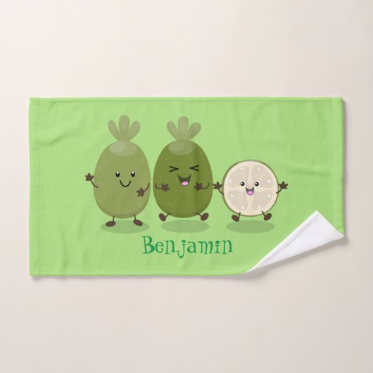Illustration de mignonne guava feijoa (Serviette à main)
