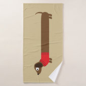 Illustration de mignonne long Dachshund (Serviette de bain)