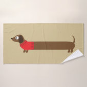 Illustration de mignonne long Dachshund (Serviette de bain)