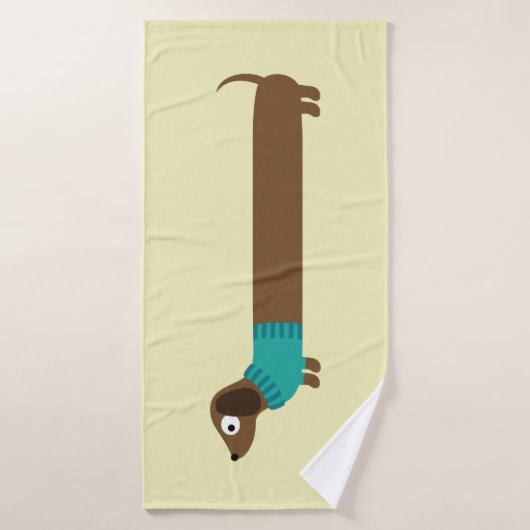 Illustration de mignonne long Dachshund (Serviette de bain)
