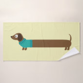 Illustration de mignonne long Dachshund (Serviette de bain)