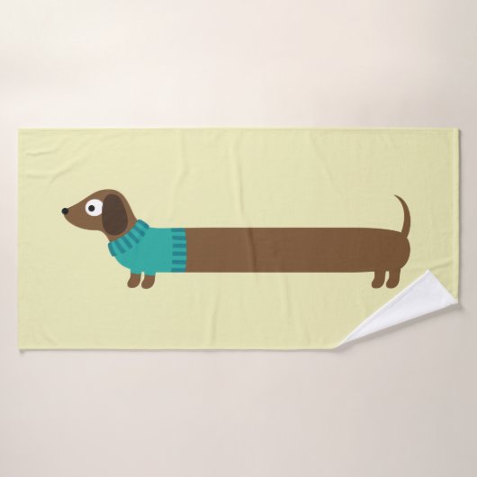 Illustration de mignonne long Dachshund (Serviette de bain)
