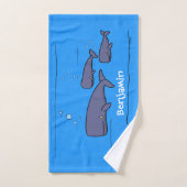 Illustration de mignonne migratrice de baleines à (Serviette à main)
