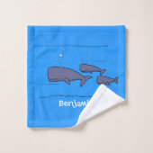 Illustration de mignonne migratrice de baleines à (Gant de toilette)