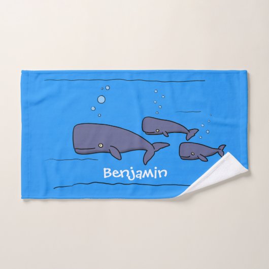 Illustration de mignonne migratrice de baleines à (Serviette à main)
