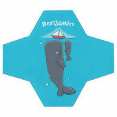 Illustration de mignons baleines et voiliers (Plat)