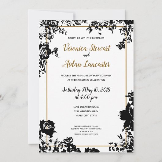 Illustration de mode faire-part de mariage (Dos)