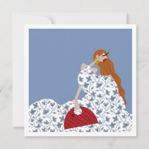 Illustration de mode florale féminine sur carte d'