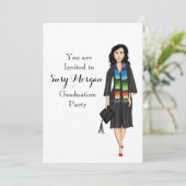 Illustration de mode Latina Graduate Invitation (Debout devant)