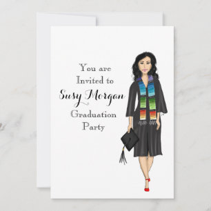 Illustration de mode Latina Graduate Invitation