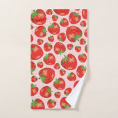 Illustration De Motif De Fraise Sur Rose Clair (Serviette à main)