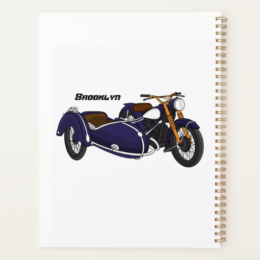 Illustration de moto pourpre Sidecar (Dos)