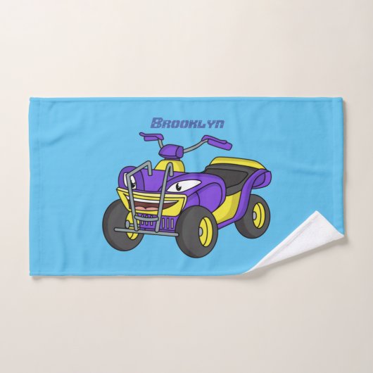 Illustration de moto Purple Quad (Serviette à main)
