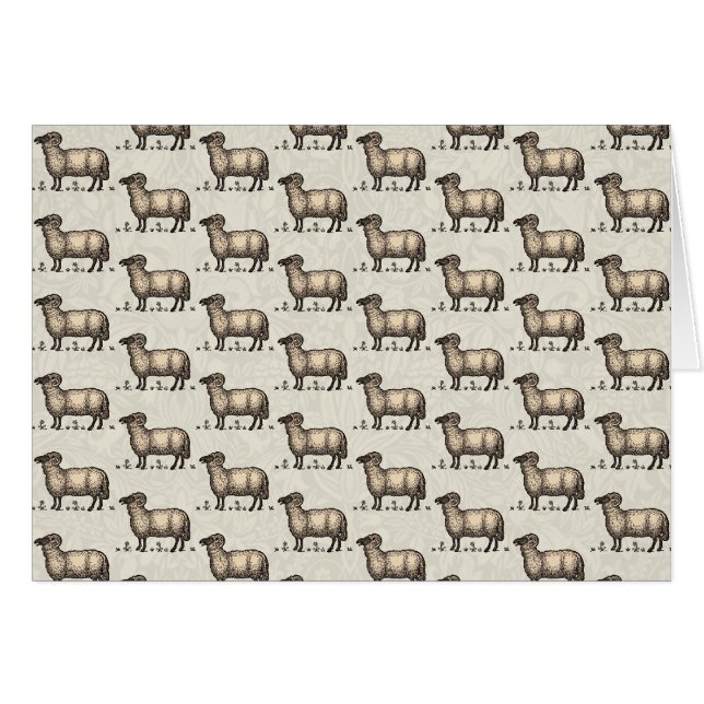 Illustration de mouton vintage : Art classique de  (Devant horizontal)
