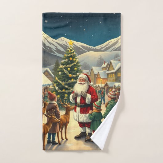 Illustration de Noël Vintage (Serviette à main)