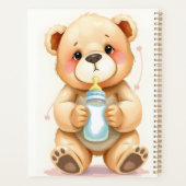 Illustration de nounours bébé à l'aquarelle mignon (Dos)