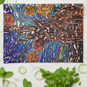 Illustration de nuit étoilée colorée serviette de (Plié)