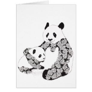 Illustration de panda de mère et de bébé