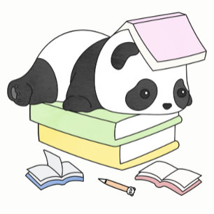 Illustration de panda paresseux mignon étudiant