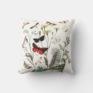 Illustration de papillons vintages Lève oreiller