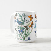 Illustration de papillons vintages sur une tasse d (Devant gauche)