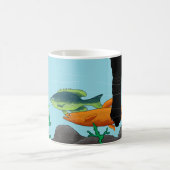 Illustration de pêche à la patte de chat noir Mug (Centre)
