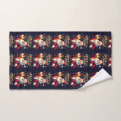 Illustration de Père Noël joyeux tenant une lanter (Serviette à main)