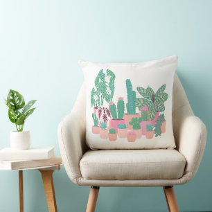 Illustration de plante d'intérieur moderne Coussin