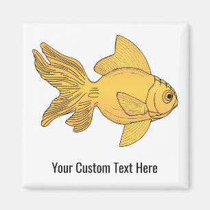 Illustration de poisson texte personnalisé aimant