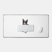 Illustration de portrait de Border Collie tricolor (Clavier et souris)