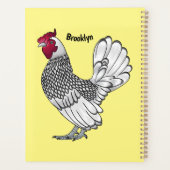 Illustration de poulet Sebright (Dos)