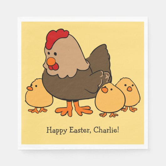 Illustration de poulet serviettes en papier texte (Devant)