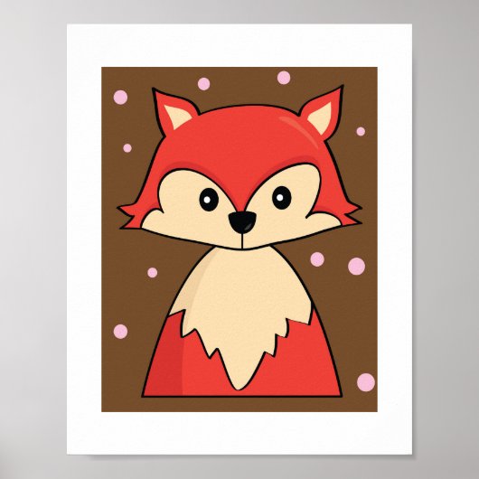 Illustration de renard rouge mignon | Impression d (Devant)