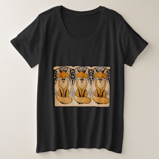 Illustration de renards Art Nouveau | Faune forest (Design devant)