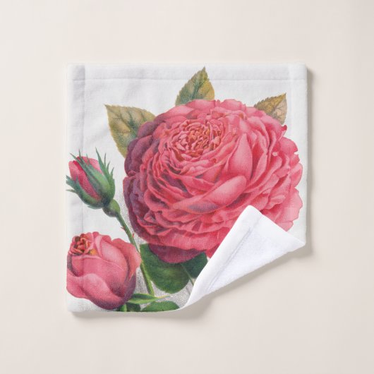 Illustration de rose rose vintage (Gant de toilette)